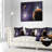 Planets in Deep Dark Space - Landscape Printed Throw Pillow