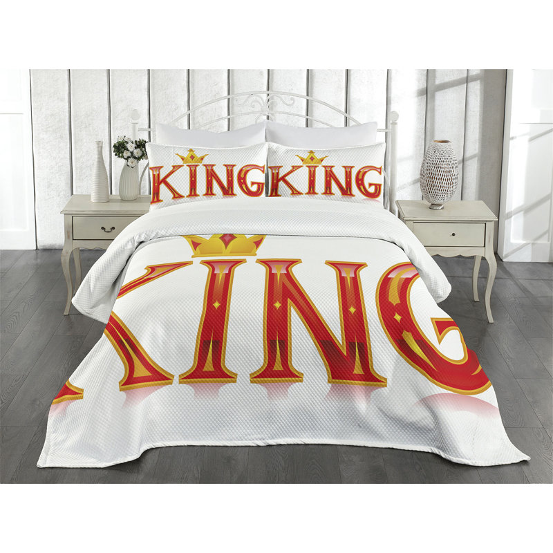 White Quilted King Bedspread Set with Pillow Shams