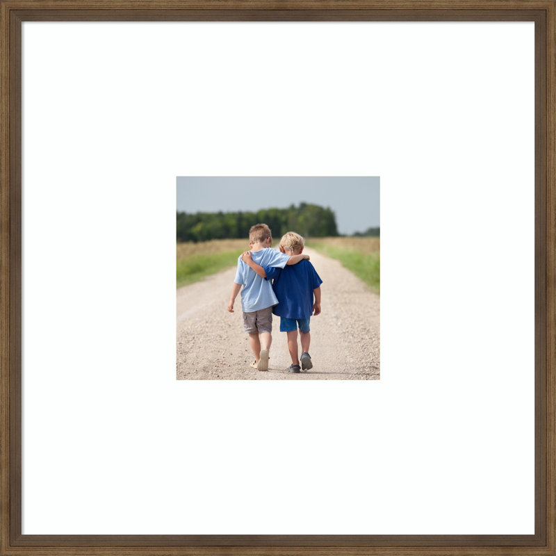 Cadre photo Lucie, Lucie bronze clair lisse blanc brillant, 20 x 20 emmêlés à 8 x 8