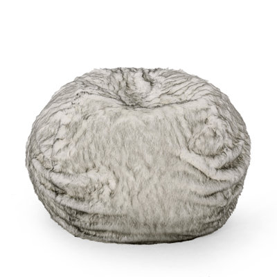Floor Sofa 5 Foot Rounded Short Faux Fur Bean Bag Floor Chair Large Bean Bag Sofa by Corrigan Studio