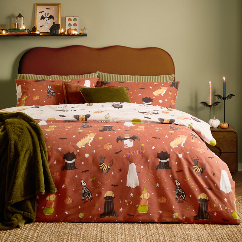 Howl-O-Ween Abstract Duvet Cover Set, Super King Bed Duvet Cover + 2 Pillowcases