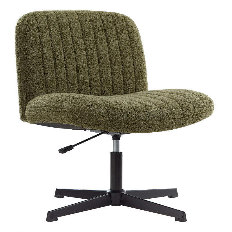 Chanute Armless Wide Desk Chair, Teddy, Green