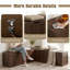 63" L Shaped Storage Bench, Breakfast Nook Bench with Hidden Storage, Wooden Corner Dining Benches Seating, Breakfast Nook Table Set for Entryway, Dining Room, Kitchen, Walnut Brown-133418596