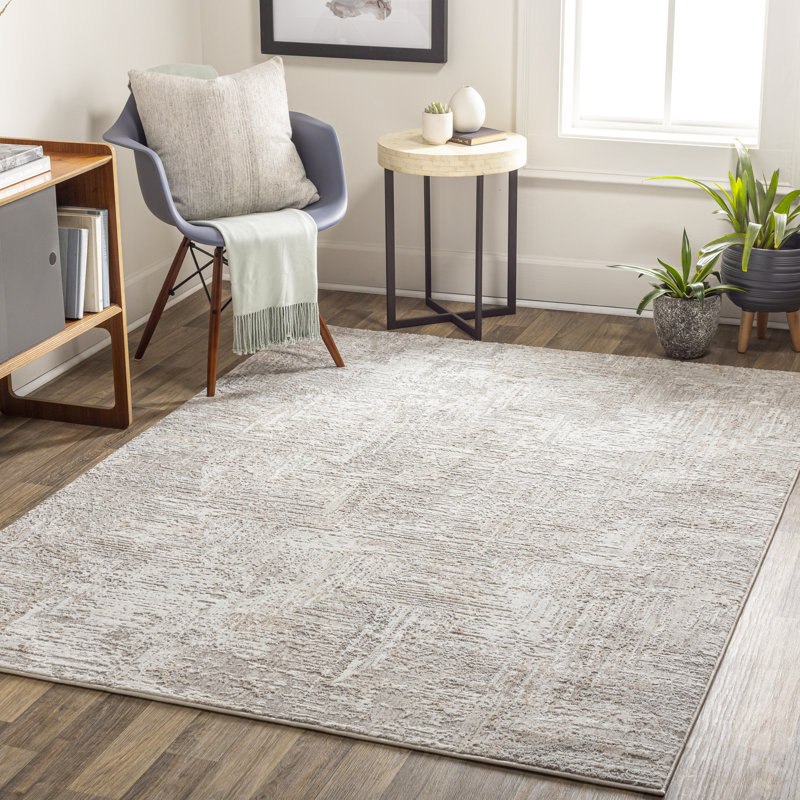 Tapis gris clair Lemaire, Rectangle 5 pi 3 po x 7 pi