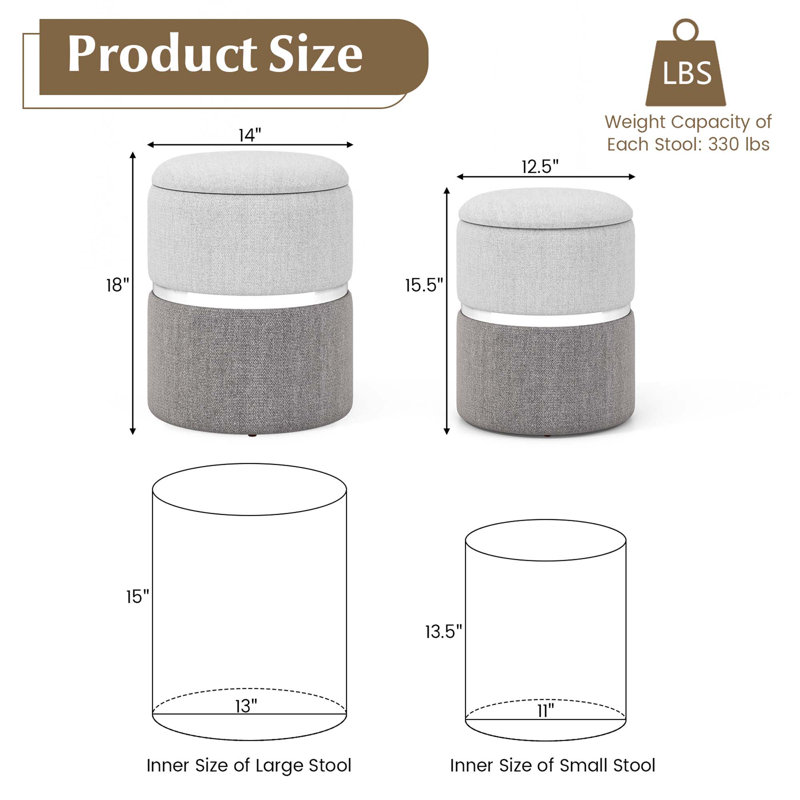 Doras Upholstered Ottoman