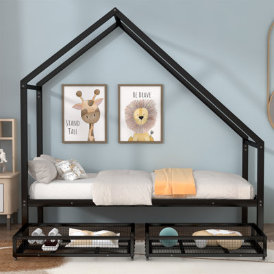 Lit plateforme simple avec rangement Agasthya