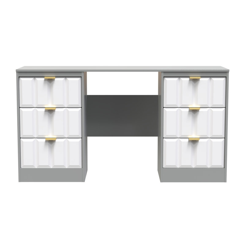 Besian Dressing Table, White Matt/Dusk Grey