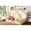 Lit double pleine grandeur avec fenêtre et tablette, aucune boîte à ressorts nécessaire, le bois massif s'adapte à tous les styles de chambre à coucher-130040914