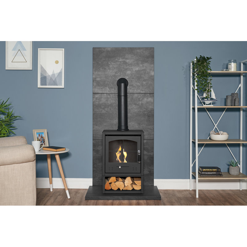 Addington Belfry Heating 44 cm W Black Bio-Ethanol Stove, 124.5 cm H x 44cm W x 31cm D