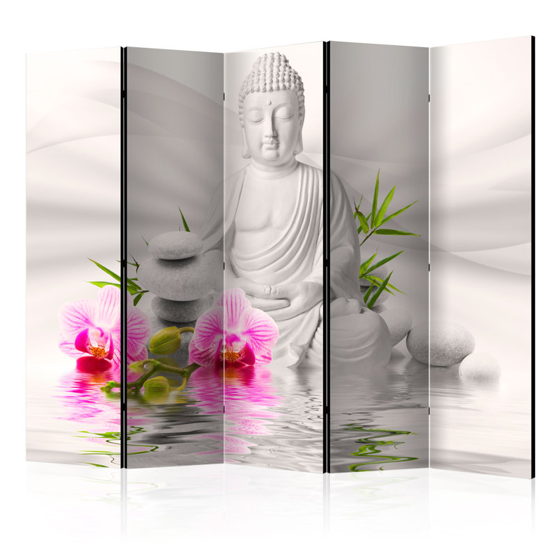 Solid Wood Folding Room Divider, 5