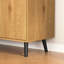 Armoire en bois naturel avec porte et tablette réglable pour rangement de salle de bain 3 tiroirs