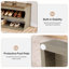 Upholstered Bench with Shelves