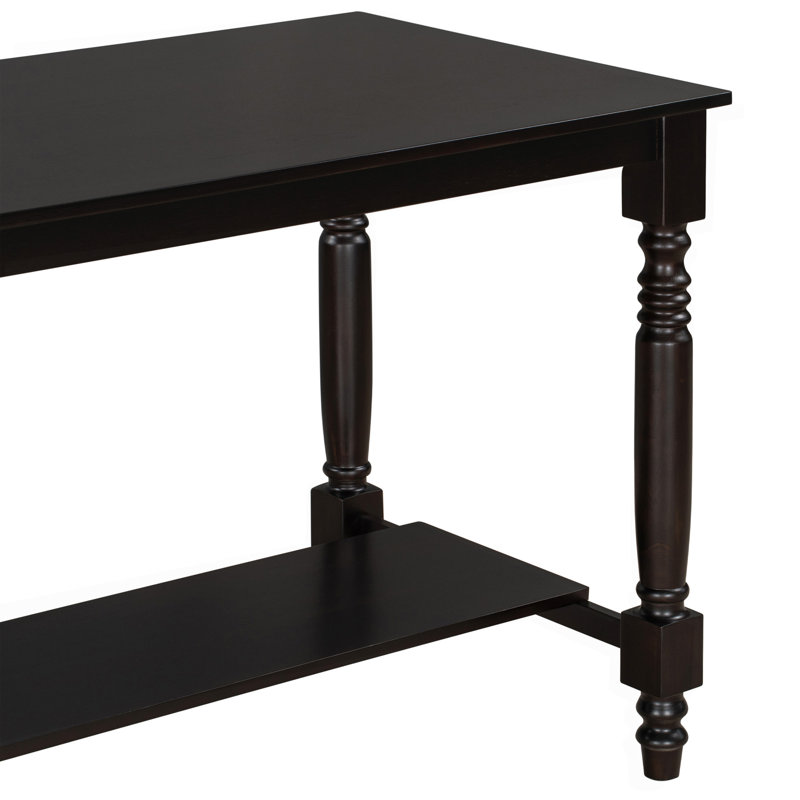 6-Piece Counter Height Dining Table Set Table with Shelf 4 Chairs and Bench for Dining Room, Espresso / Espresso+Beige