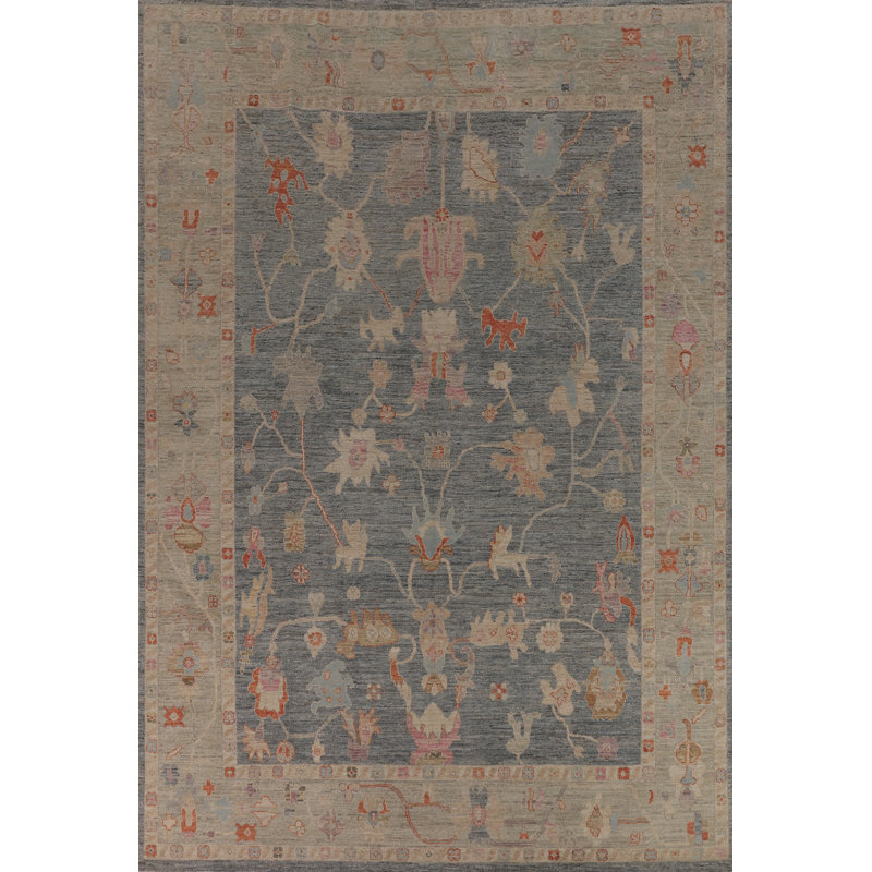 Vegetable Dye Oushak Turkish Area Rug 9