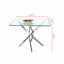 Table carrée contemporaine en verre trempé transparent (table seulement)