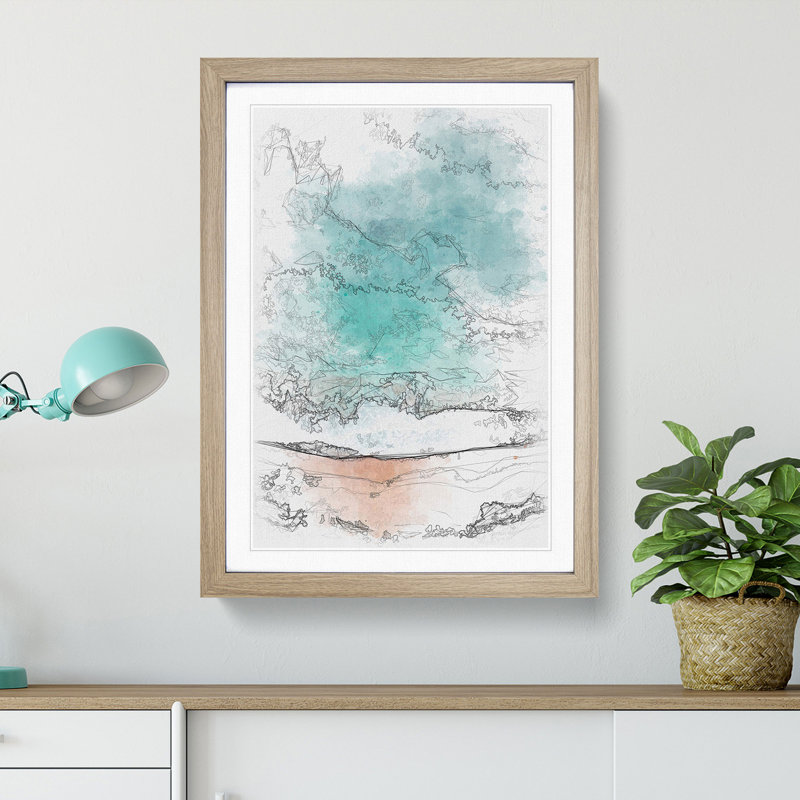 Sydney Australia Beach - Picture Frame Painting Print, 33cm H x 24cm W x 2cm D, Oak Framed