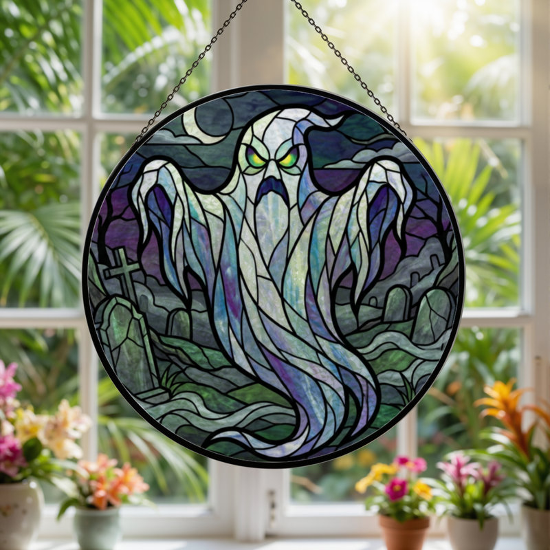 Panneau de vitrail 12 "H Ghostly