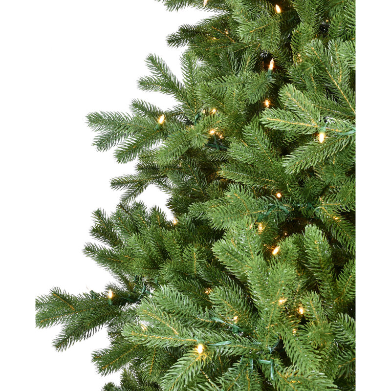 Asheville Pine 8-ft Artificial Christmas Tree with Warm White LED Lights