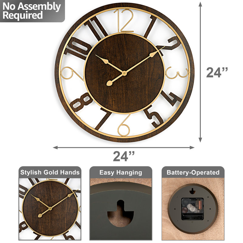  Horloge murale 24 po, Bronze