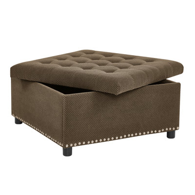 Storage Ottomans 30 Inch Wood Fabric Tufted Farmhouse Home Accent