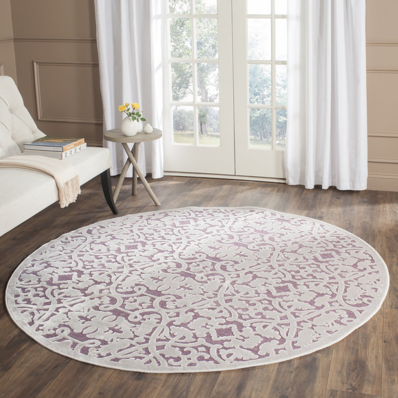 Tapis mauve/violet Bilboro, Rond 6 pi 7 po