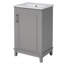 Petit meuble-lavabo moderne de 20 pouces avec lavabo en céramique, rangement spacieux et porte à fermeture en douceur pour les espaces compacts