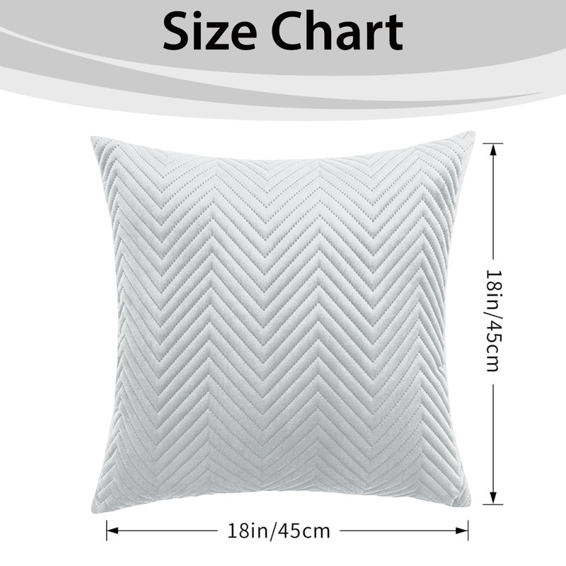 Aspire Homeware Embossed Square Velvet Cushion Cover, White, Pack of 4