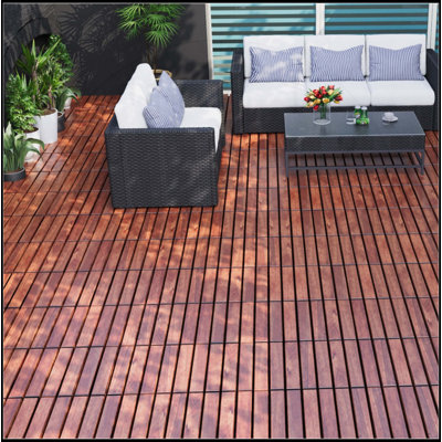 Carreaux de terrasse en bois d'acacia de qualité supérieure pour les espaces extérieurs, améliorant la beauté et la fonctionnalité