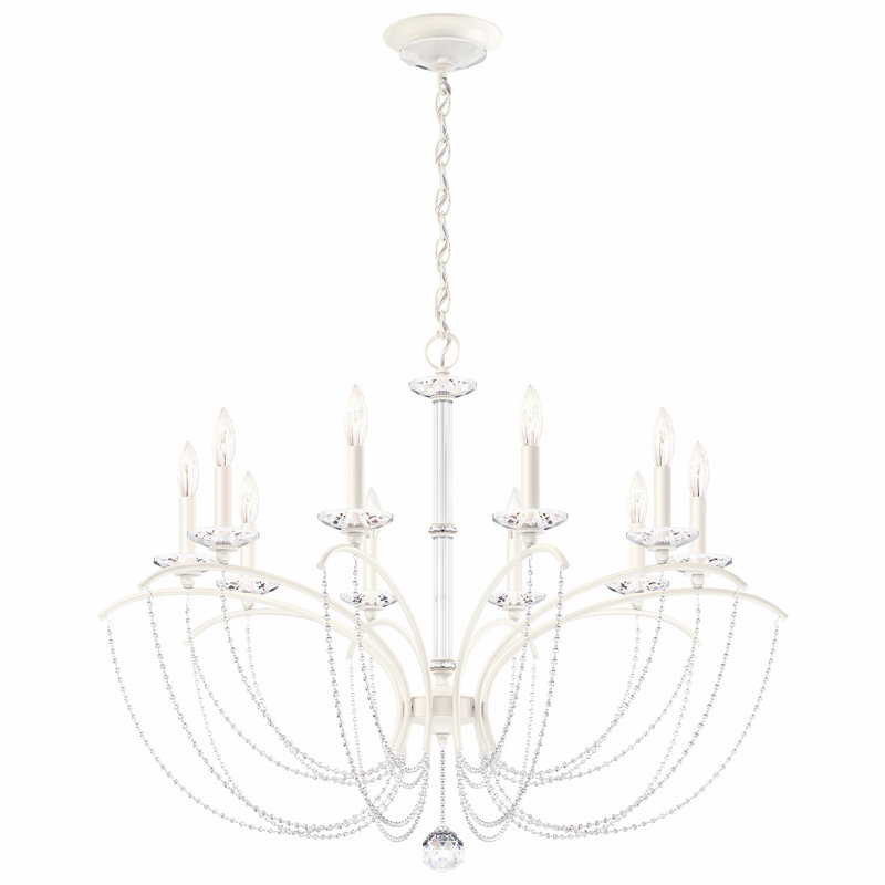 Priscilla 10 - Light Chandelier, White, Optic Crystal
