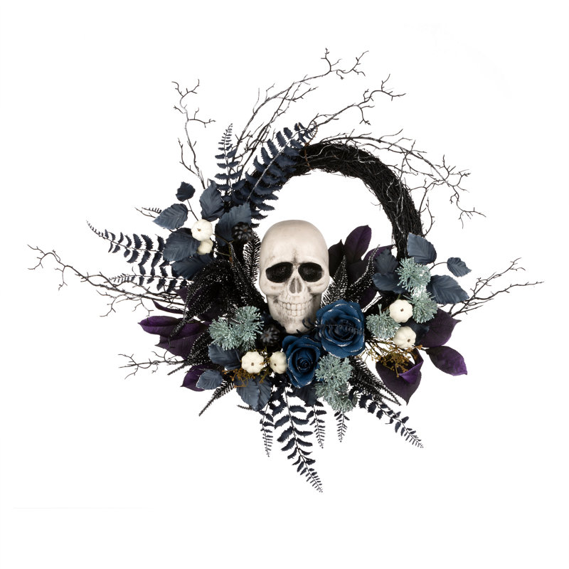 24in. Halloween Skull Wreath