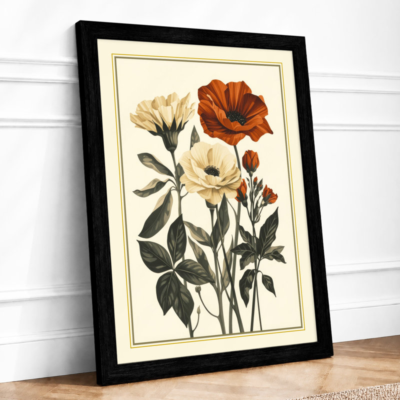 Carnation Study Botanical - Print, A2 - 59.4 x 42.0 cm, Black