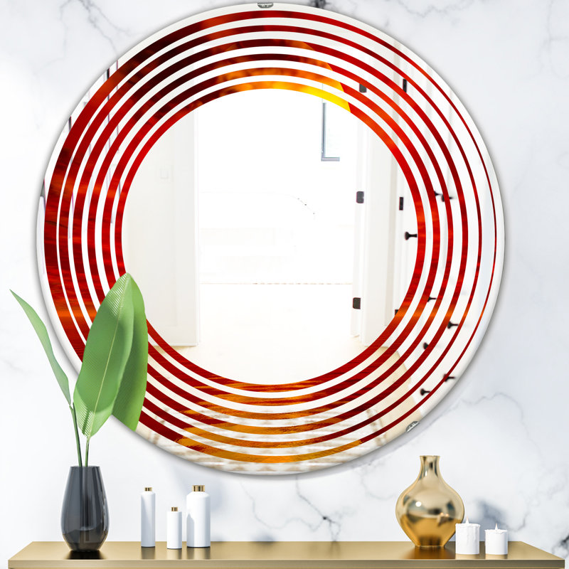 Miroir mural de style moderne sans cadre à l’eau the wave sun, H 31,5 po x l po