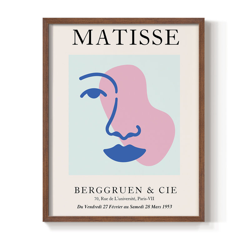 Matisse CDXCIX Framed Print - Solid Wood, 20" H x 16" W, Brown