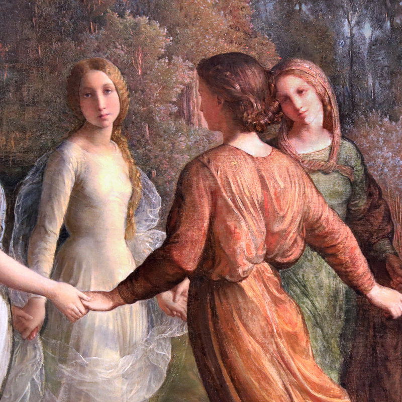 «The Poem Of The Soul» par Louis Janmot sur toile, H 20 po x l 27 po