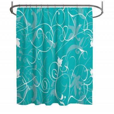 Rideau de douche à motif floral tourbillonnant_12450