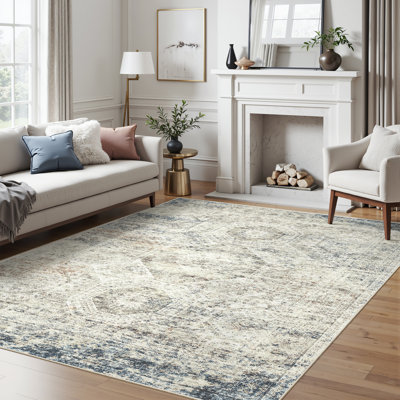 Washable Distressed Persian Rug