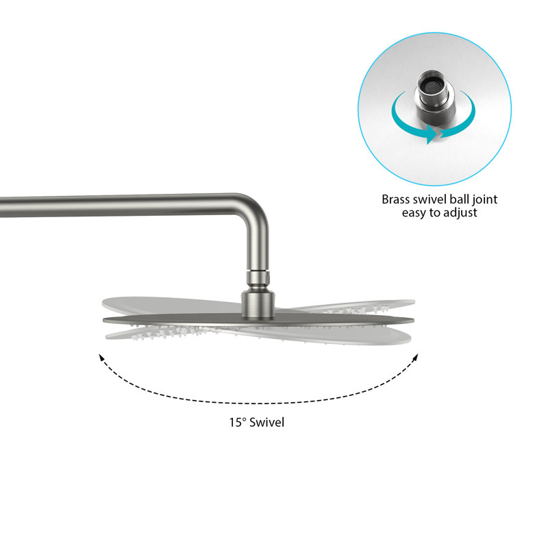 Pomme de douche à pluie 10 po, Nickel brossé