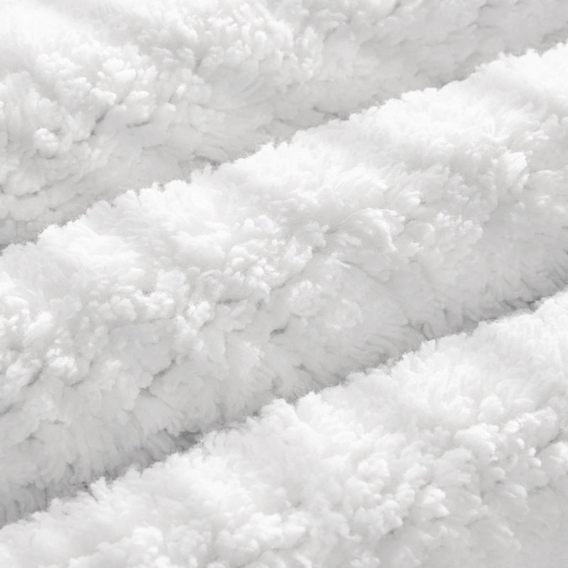 1 tapis de salle de bain réversible 100% coton 3000 g / m² touffeté 3000 g / m², Simple - L 30 po x l 20 po, Blanc