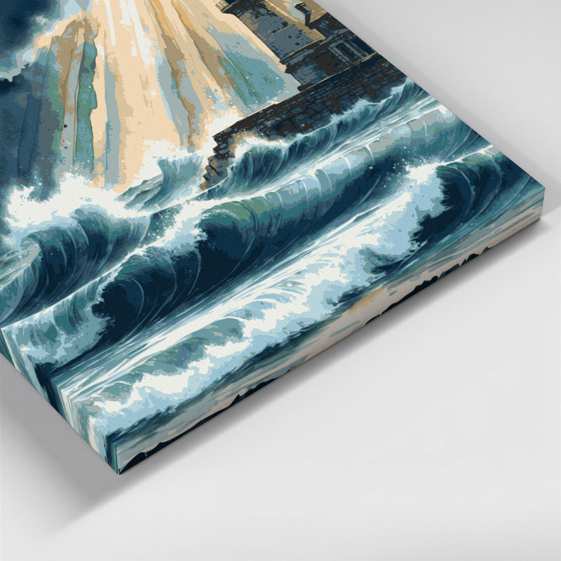 Art nautique gris sur toile, H 16 po x l 16 po