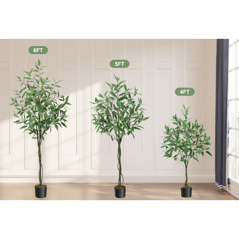 Faux eucalyptus artificiels avec eucalyptus, H 72 po x l 6 po x P 6 po