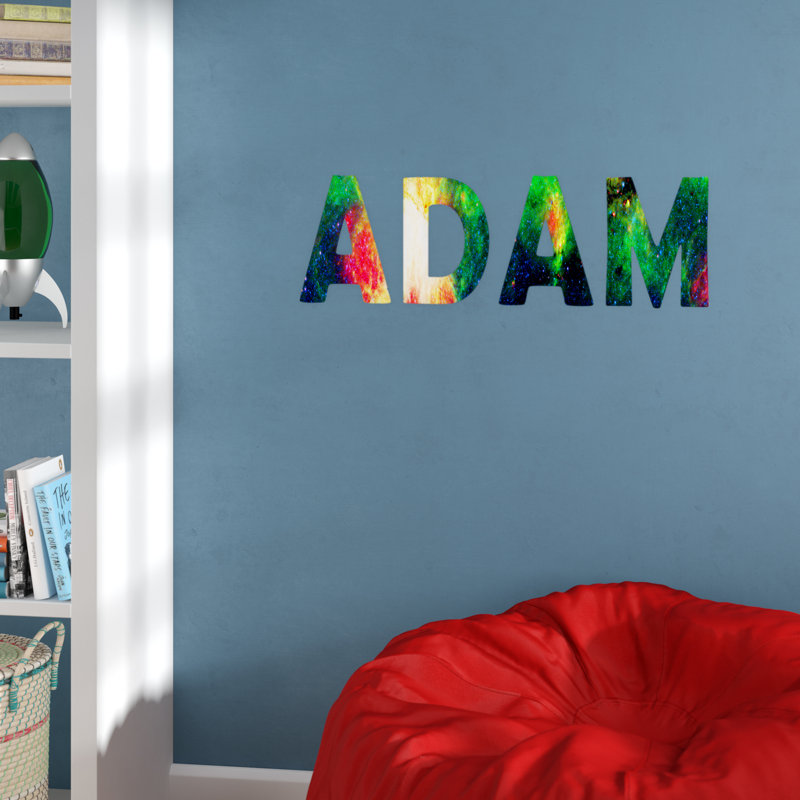 Adhésif décoratif nebula de nom d’espace externe personnalisé, H 12 po x l 32 po x P 0,01 po, Oui