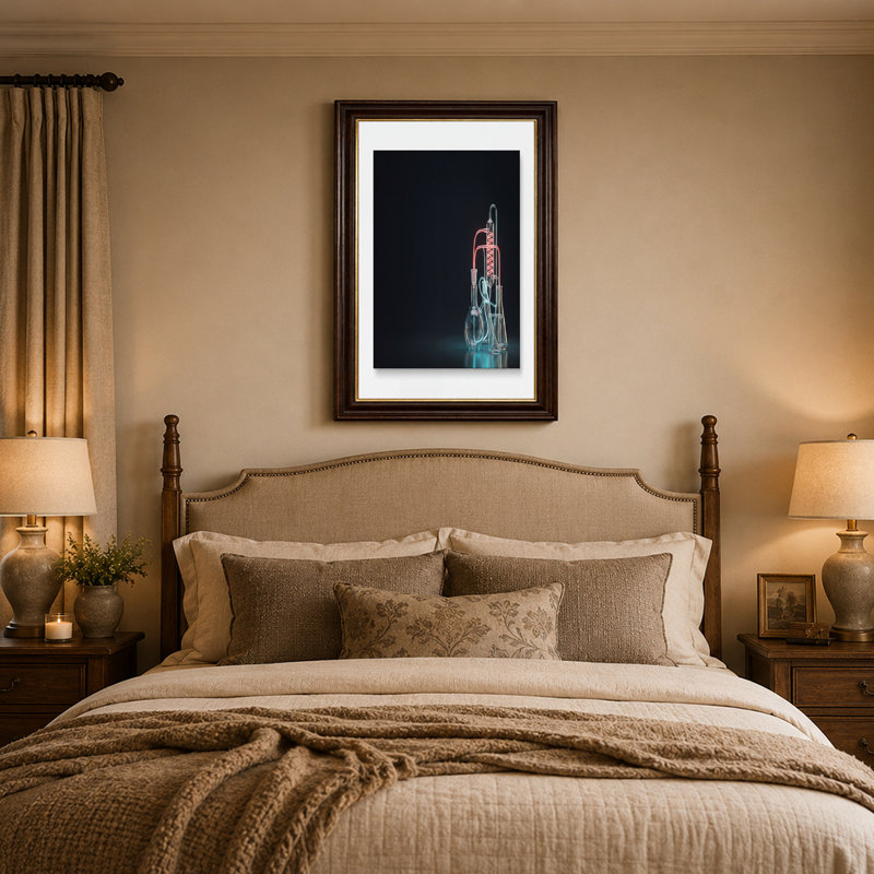 Art sur toile néon rose et bleu, 16"H x 24"W