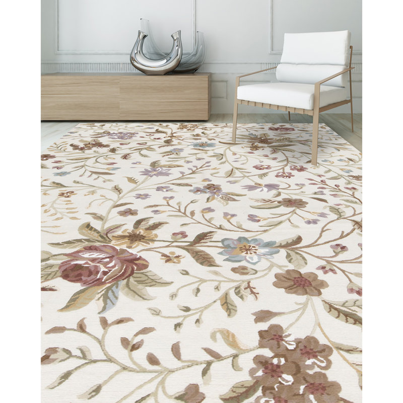 Wool Floral Area Rug