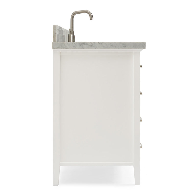 Kensington 37'' W Single Vanity, White, Italian Carrara Marble