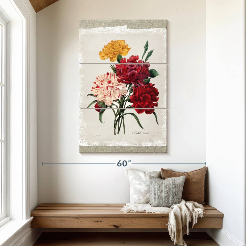 Botanical Bouquet Carnations, 50" H x 32" W