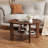 32" Vintage Distressed Center Table with Sunken Tray Top