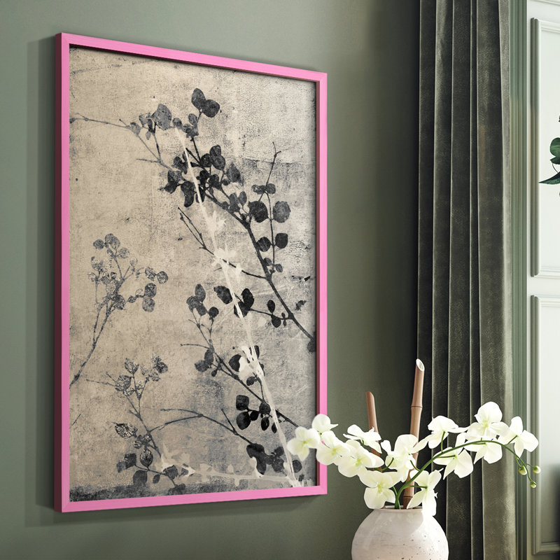 Reproduction encadrée en V sans cadre - bois massif, H 10 po x l 8 po, Rose