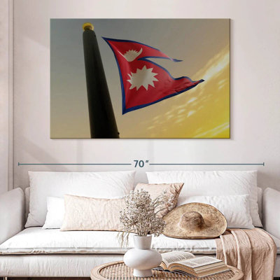 Nepal Flag Sunset Sky