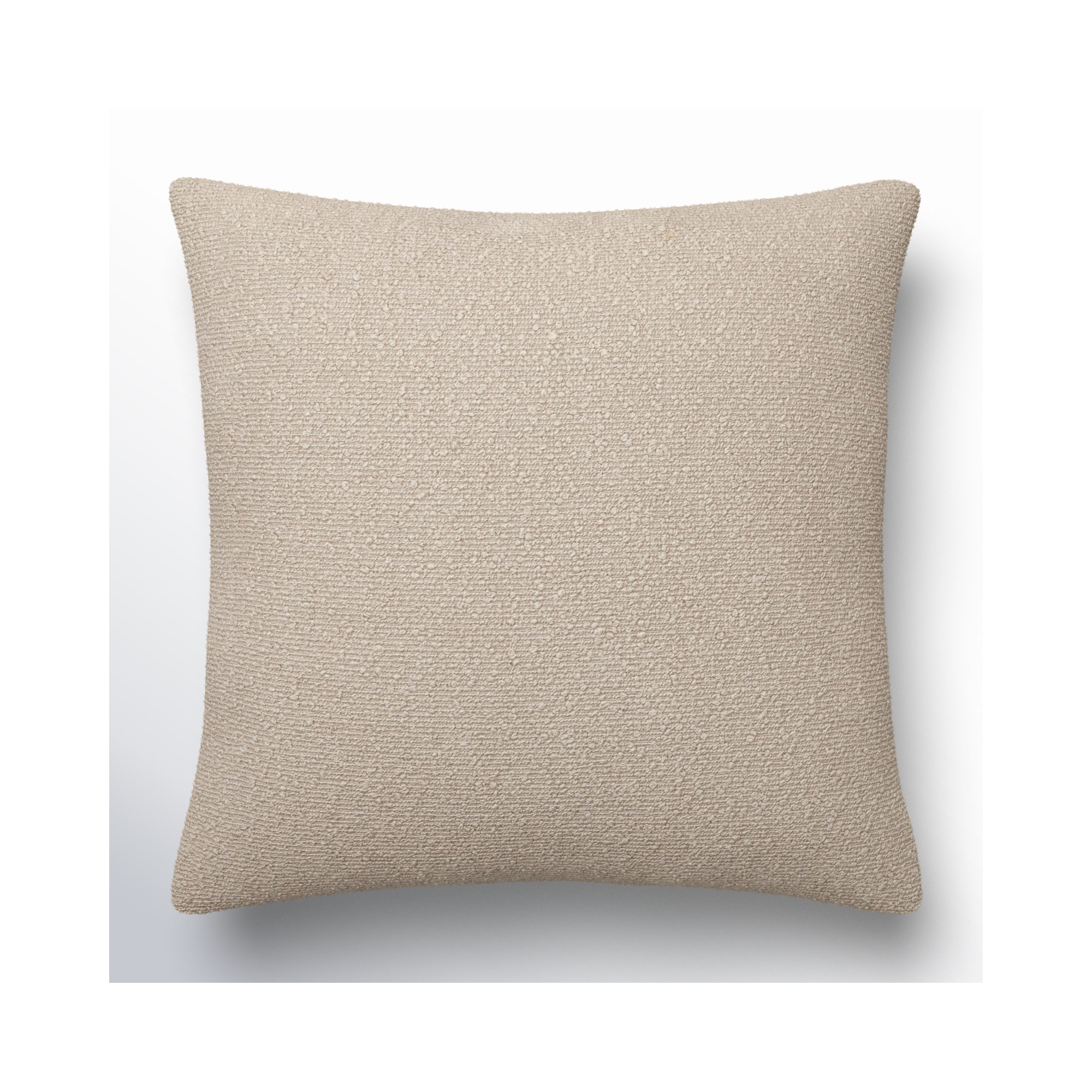 Amalfi Boucle Throw Pillow, Beige, Down, 22" x 22"