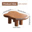 91CM Cloud-Shaped Coffee Table with Wood Grain Texture and Four-Leg Design, Suitable for Living Room
